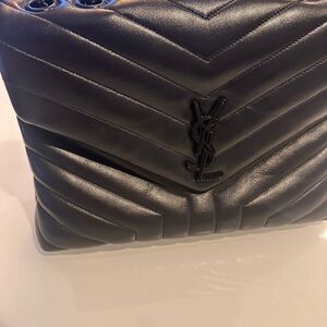 Yves Saint Laurent Dark Gray Quilted Shoulder Bag